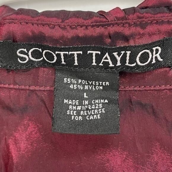 Scott Taylor Metallic Ruby Red Rosette Ribboned Party Event Jacket NWOT Size L - Picture 6 of 8